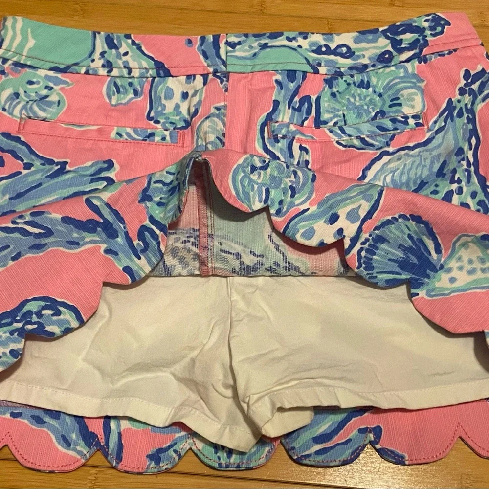 Lilly Pulitzer Colette Skort | Pink Pout Barefoot Princess Scalloped Hem Size 6 - Picture 7 of 8